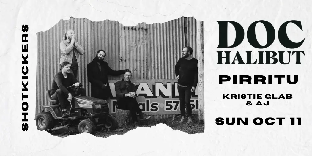 Poster for Doc Halibut at Shotkickers, Sun 11 Oct