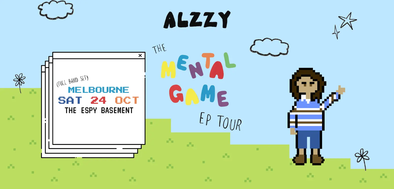 Poster for ALZZY 'The Mental Game' EP Tour at Hotel Esplanade (The Espy), Sat 24 Oct