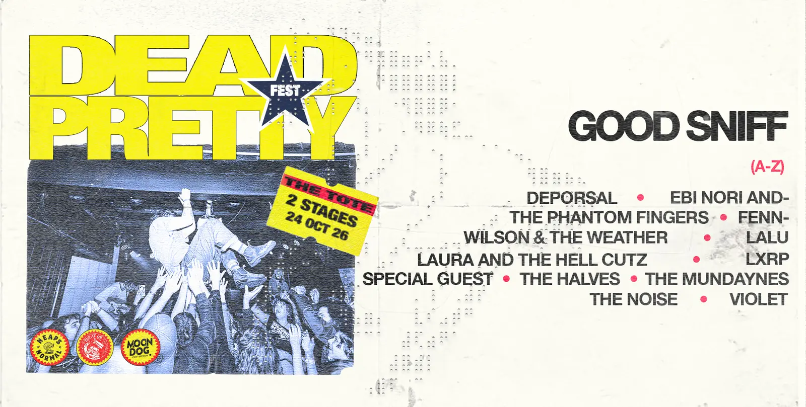 Poster for Dead Pretty Fest II at The Tote, Sat 24 Oct