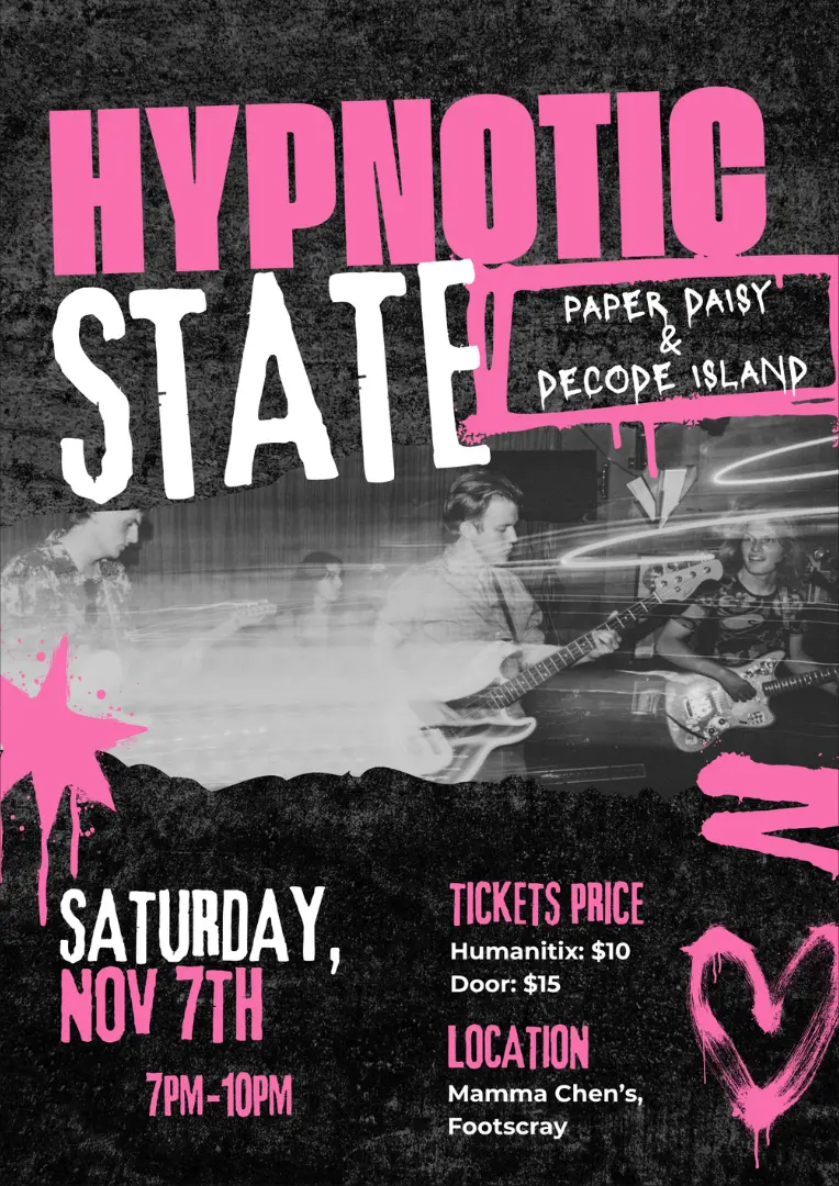 Poster for HYPNOTIC STATE at Mamma Chen's, Sat 7 Nov